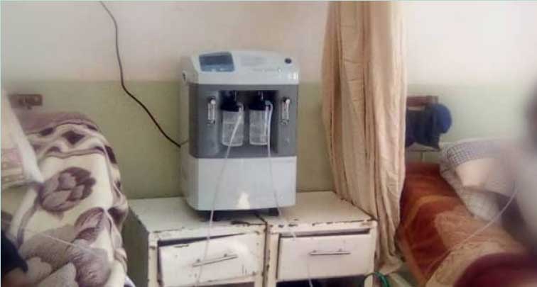 Oxygen concentrator used to treat COVID patients in hospital in Zambia