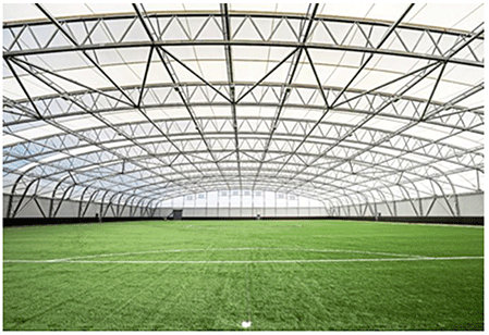 Image of an indoor football pitch at Dundee Regional Performance Centre.