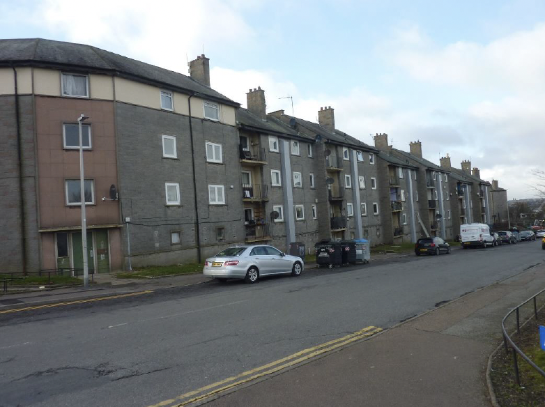 Row of flats in Torry, Aberdeen. 