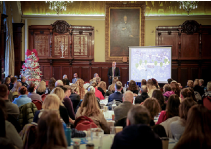 Photo of the First Minister presenting at the launch of the Charter of Rights