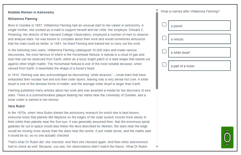An English example of an S3 Finding and using information item.
