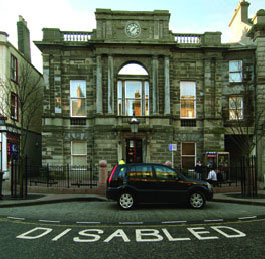 Disabled parking, Arbroath town centre, Angus photo