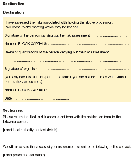 image of Risk assessment form 