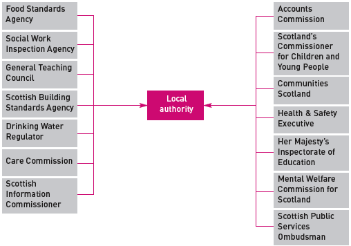 Diagram 1: -The range of scrutiny bodies which impact on a local authority