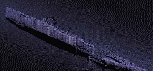 Figure 5.16 Multi-beam sonar image of SMS Koln, Scapa Flow, Orkney Islands