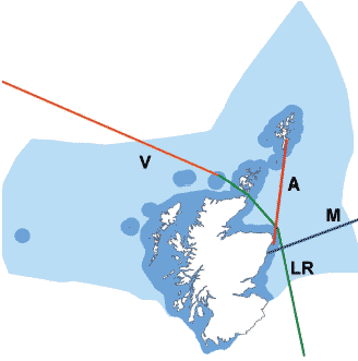 Figure 4.5 CPR survey routes in Scottish waters in 2006