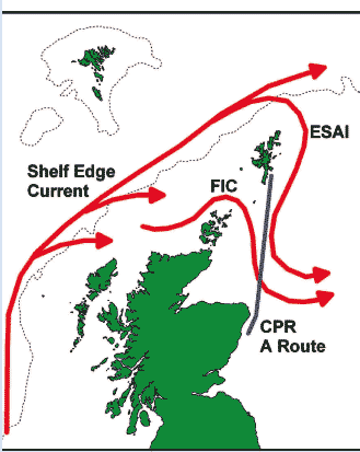 Figure 4.6 Atlantic inflow to the north-western North Sea