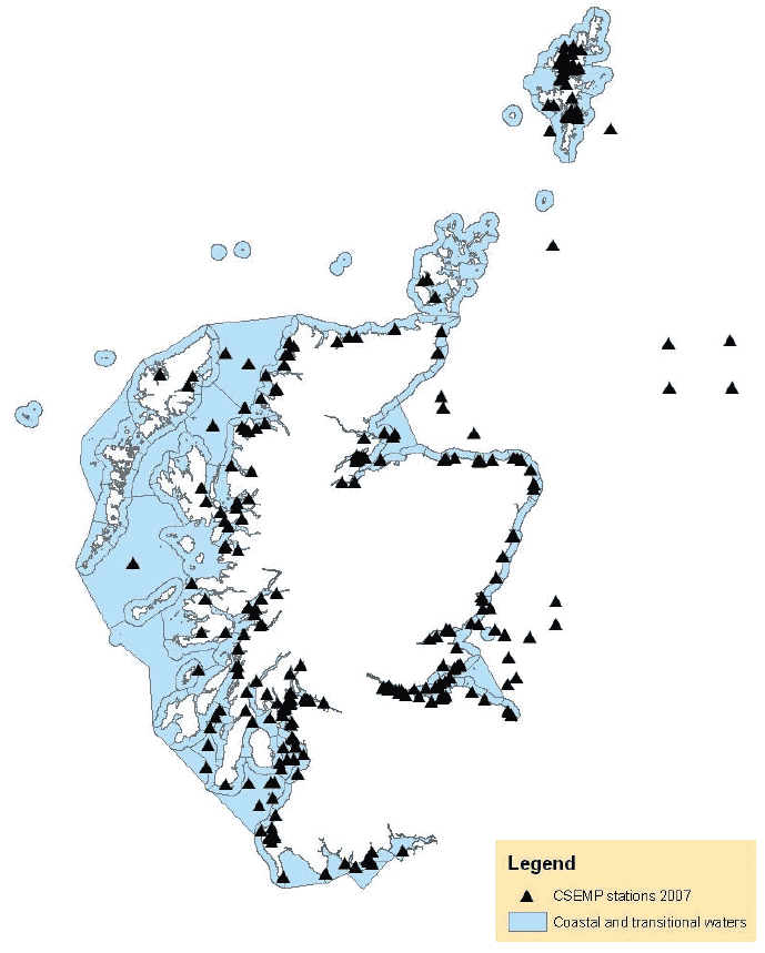 Figure 3.12 Scottish CSEMP sampling sites