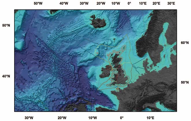 Figure 1.1 Scotland's position in the North-East Atlantic Ocean