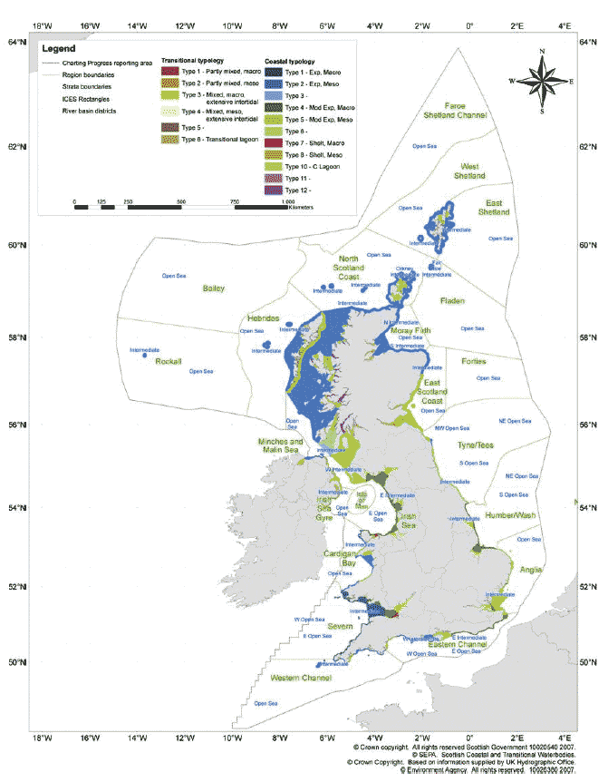 Figure 1.7 Sea areas adopted in this report