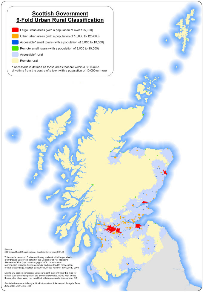 Figure 1. Scottish Government 6-fold Urban Rural Classification