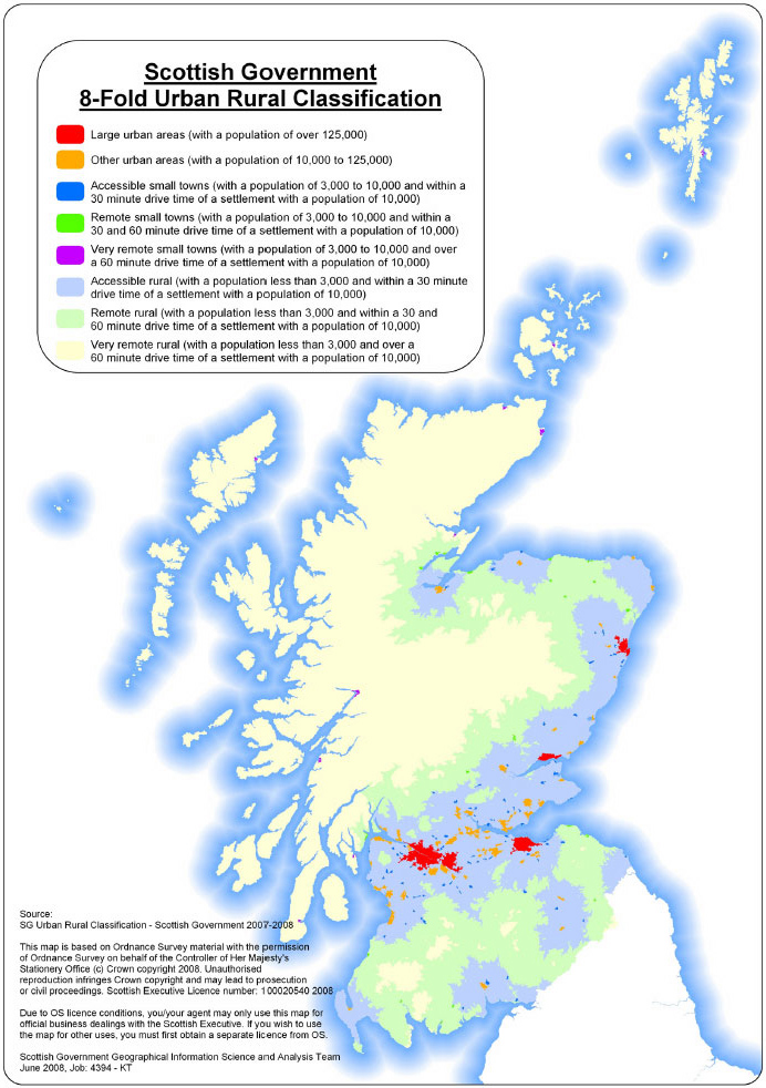 Figure 2. Scottish Government 8-fold Urban Rural Classification