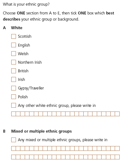 PROPOSED ETHNICITY CATEGORIES FOR THE 2011 CENSUS