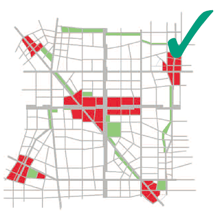 Mixed and connected neighbourhoods diagram
