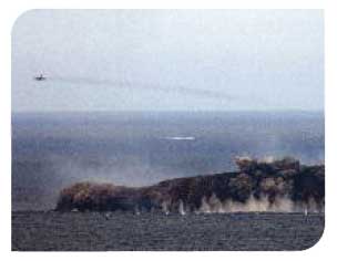Tornado aircraft completing a bombing run at Cape Wrath