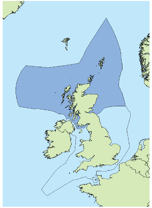 Figure 5.1 UK Continental Shelf and Scottish Boundary
