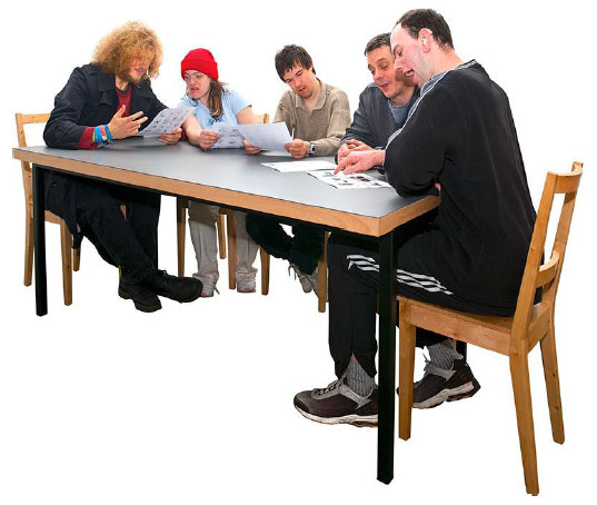 People sitting round a table