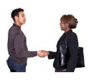 Man a woman shaking hands