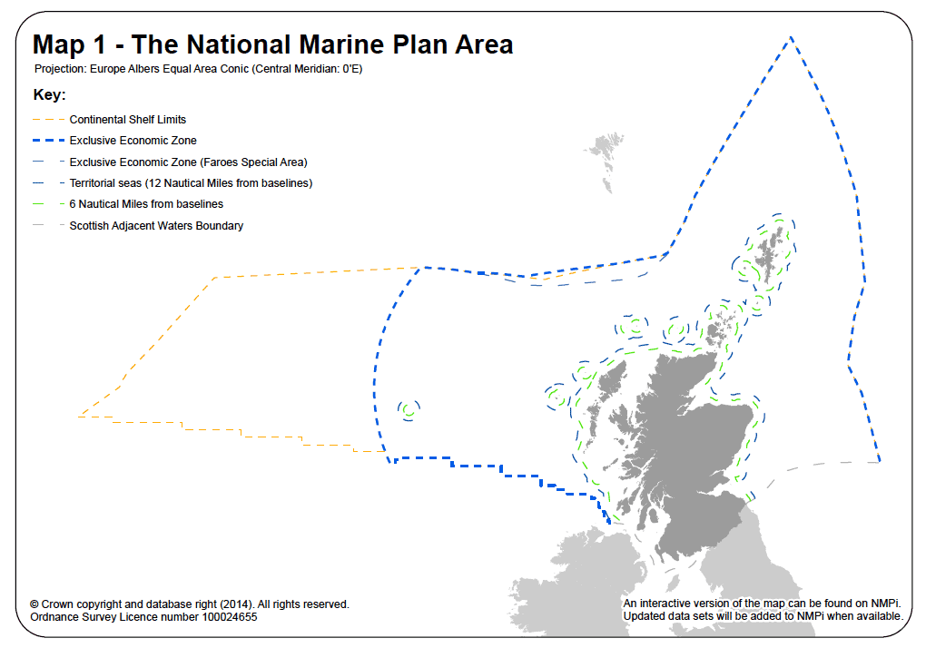 Map 1 - The National Marine Plan Area