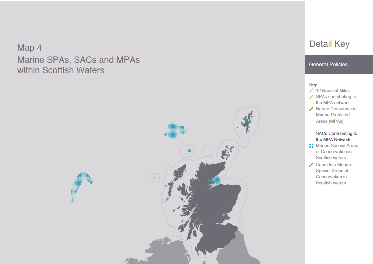 Map 4 Marine SPAs, SACs and MPAs within Scottish Waters