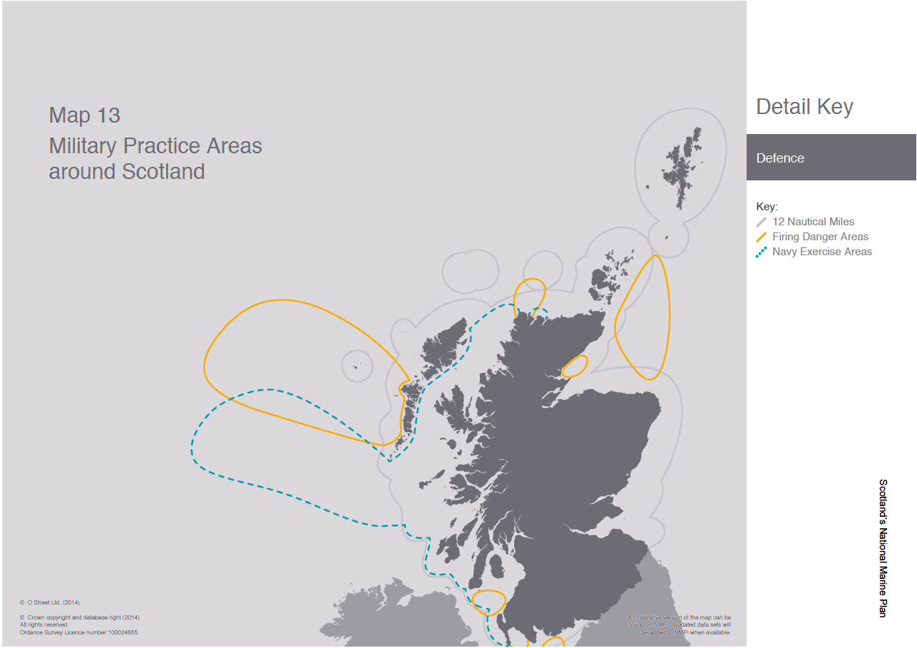 Map 13 Military Practice Areas around Scotland