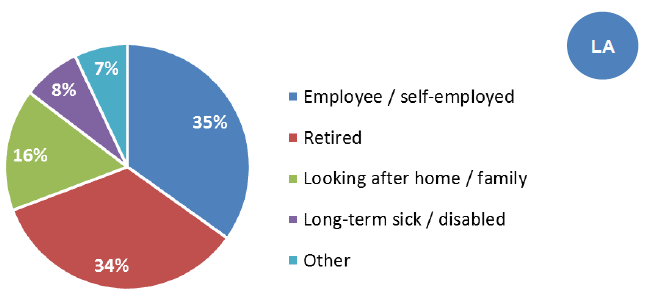 Figure 33: Employment situation of 171,000 people who provide 35 hours or more care each week, 2011