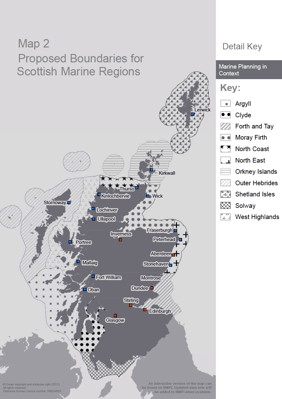 Map 2 Proposed Boundaries for Scottish Marine Regions