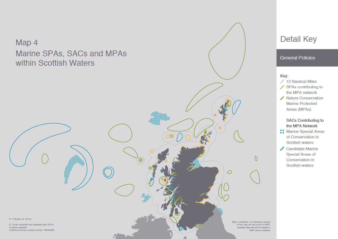Map 4 Marine SPAs, SACs and MPAs within Scottish Waters
