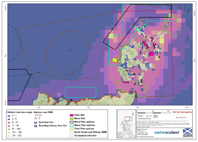 Figure 19: Harbour seal sea usage in the PFOW area