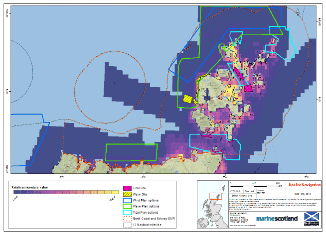 Figure 37: Scotmap relative value of fishing vessels smaller than 15 m length in PFOW