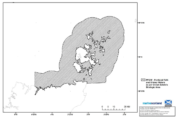Figure 1 Pentland Firth and Orkney Waters Marine Spatial Plan - Based on The Crown Estate's Strategic Area