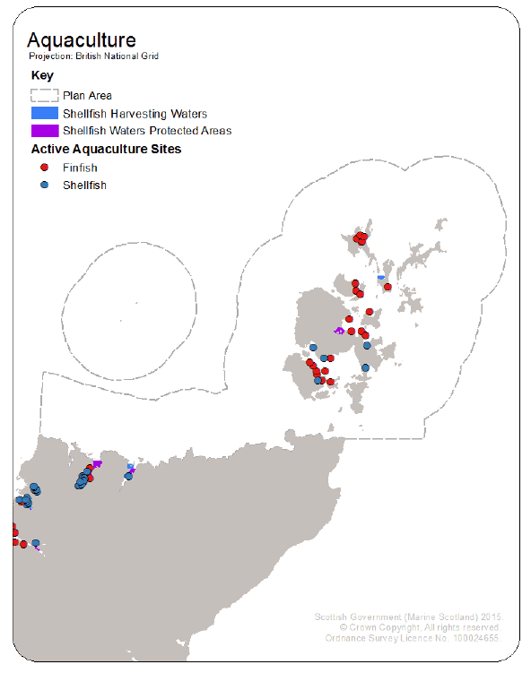 Figure 3 Active Aquaculture Sites in the PFOW Area
