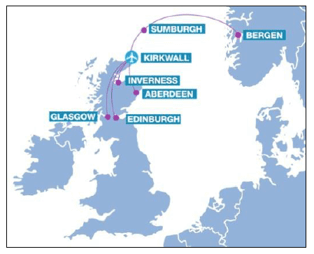 Figure 4 Kirkwall Airport destinations