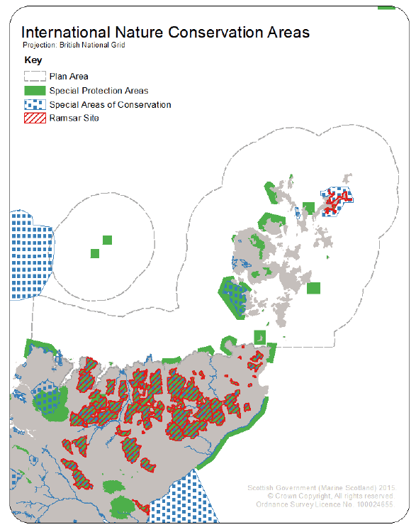 Figure 18 International Nature Conservation Areas in PFOW area