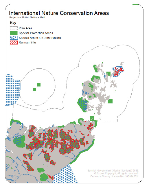 Figure 7.1 International Nature Conservation Areas in the PFOW Area