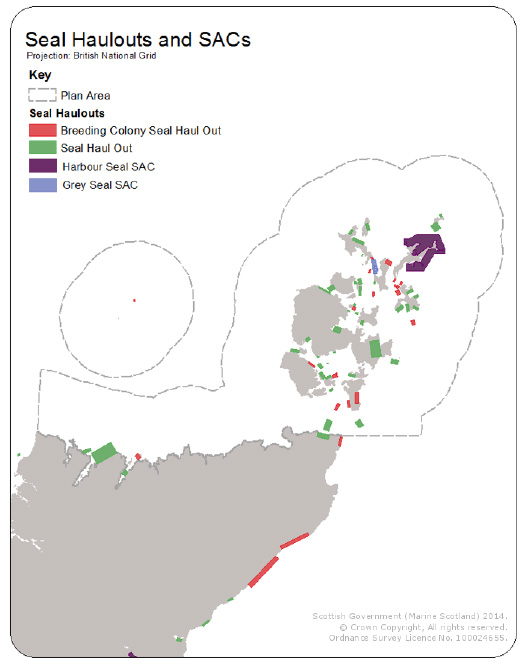 Figure 7.3 Seal Conservation Areas and Haul Out Sites in the PFOW