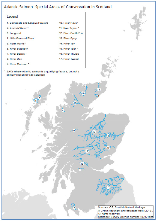 Figure 7.4 Atlantic Salmon Special Areas of Conservation in Scotland