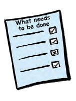 What needs done, check list