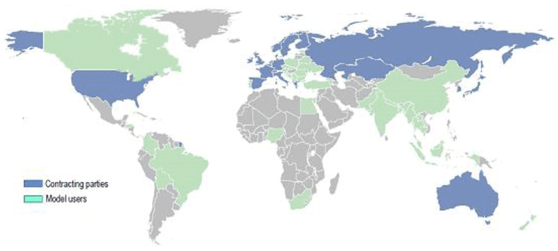 Figure 1: Contracting Parties (Members of the IEA ETSAP Program) and MARKAL/TIMES Users; ETSAP