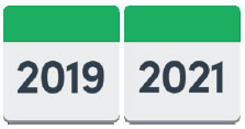 Dates for the years 2019 and 2021