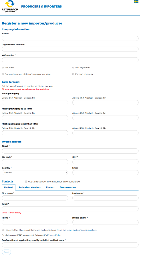 Example 3: Company Registration Form
