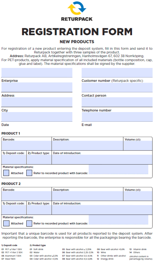 Example 1: Product Registration Form