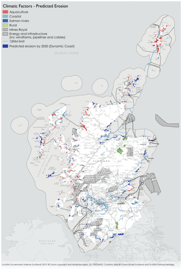 Figure 22: SCE assets and predicted coastal erosion by 2050