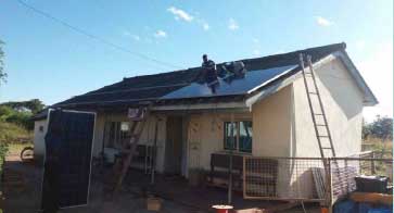 Installation of solar panels at Chitambo Hospital, Central Province, Zambia.