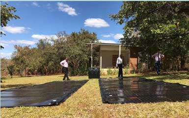 Preparation of solar panels for installation at Chitambo Hospital, Central Province, Zambia.
