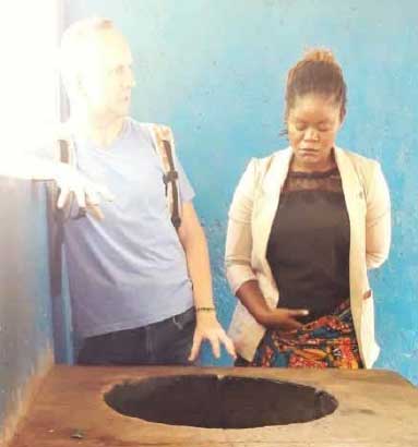 Fermentation tank at a primary school in Lilongwe, Malawi, under a Climate Justice Innovation Fund biogas project.