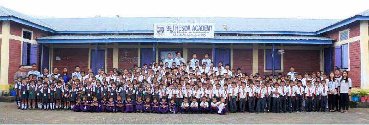 Staff and pupils at Bethesda Academy, Khankho.