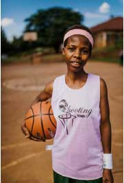 Participant in the  Shooting Touch initiative in Rwanda, using basketball to engage women and girls in rural Rwanda as part of the Scottish Government/ Comic Relief Levelling the Field Programme.