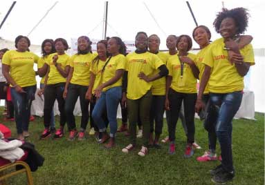 Participants in the ActionAid/Grassroots Soccer SKILLZ initiative in Zambia, using football to engage women and girls in Zambia as part of the Scottish Government/ Comic Relief Levelling the Field Programme.