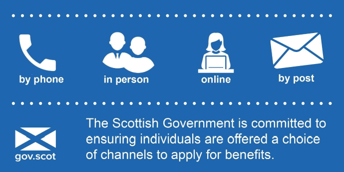 The Scottish Government is committed to ensuring individuals are offered a choice of channels to apply for benefits.